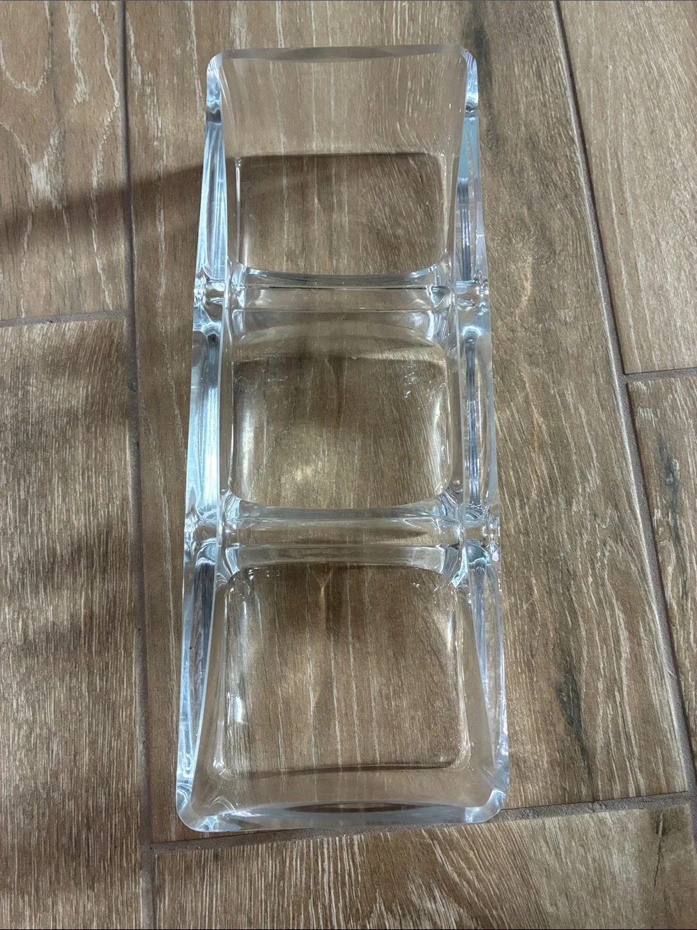Clear Glass Triple Serving Dish